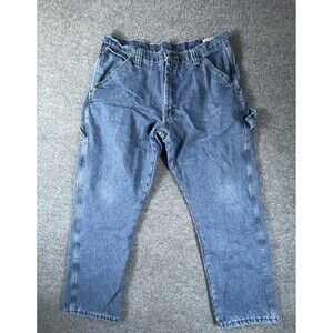 Wrangler Jeans Men's 34x30 Blue Denim Fleece Lined Carpenter Workwear Outdoor